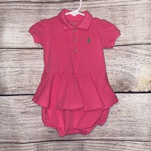 Pink Ralph Lauren Dress Babygirl Size 6 Months